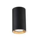 Ceiling luminaires for replaceable light source - Light Prestige Manacor eyelet black with gold ring 13 cm GU10 black LP-232/1D - 130 BK/GD - product 1