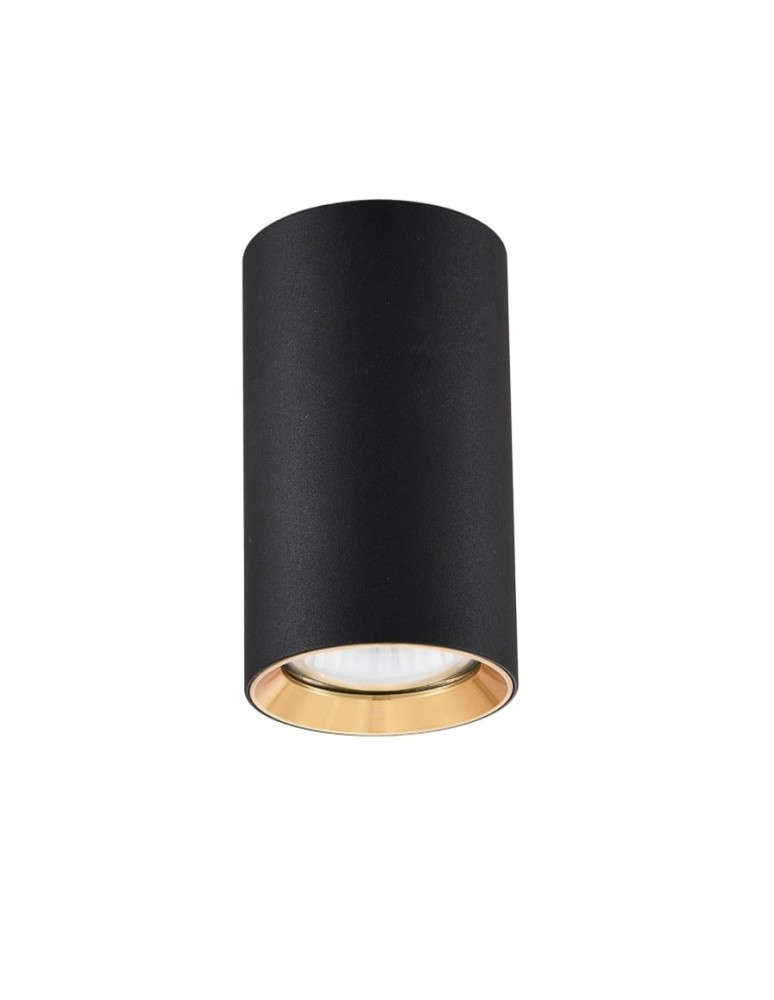 Ceiling luminaires for replaceable light source - Light Prestige Manacor eyelet black with gold ring 13 cm GU10 black LP-232/1D - 130 BK/GD - product kolory-swiatla.pl 1