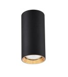 Ceiling luminaires for replaceable light source - Light Prestige Manacor eyelet black with gold ring 17 cm GU10 black LP-232/1D - 170 BK/GD - product 1