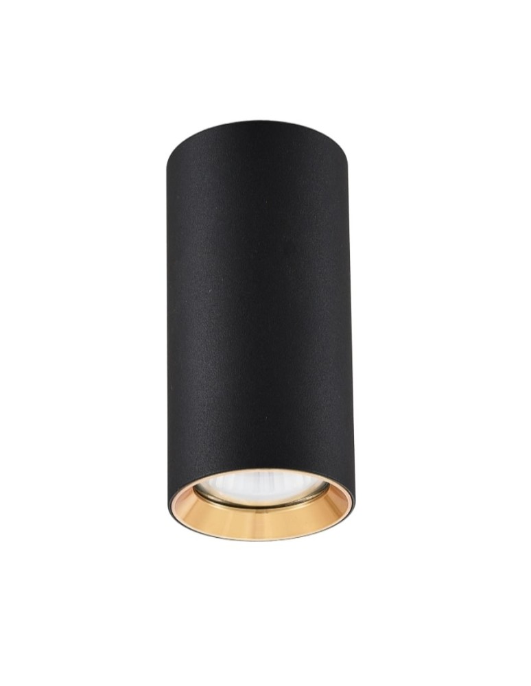 Ceiling luminaires for replaceable light source - Light Prestige Manacor eyelet black with gold ring 17 cm GU10 black LP-232/1D - 170 BK/GD - product kolory-swiatla.pl 1