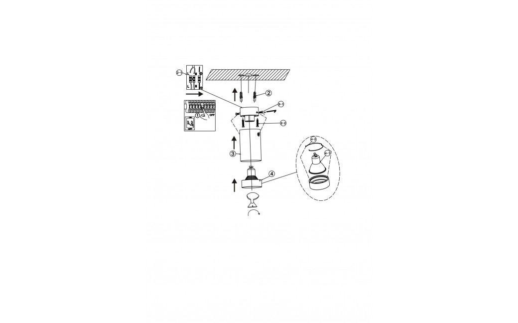 Light Prestige Manacor oczko białe ze złotym ringiem 17 cm GU10 biały LP-232/1D - 170 WH/GD