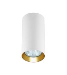Ceiling luminaires for replaceable light source - Light Prestige Manacor white eyelet with gold ring 13 cm GU10 white LP-232/1D - 130 WH/GD - product 1