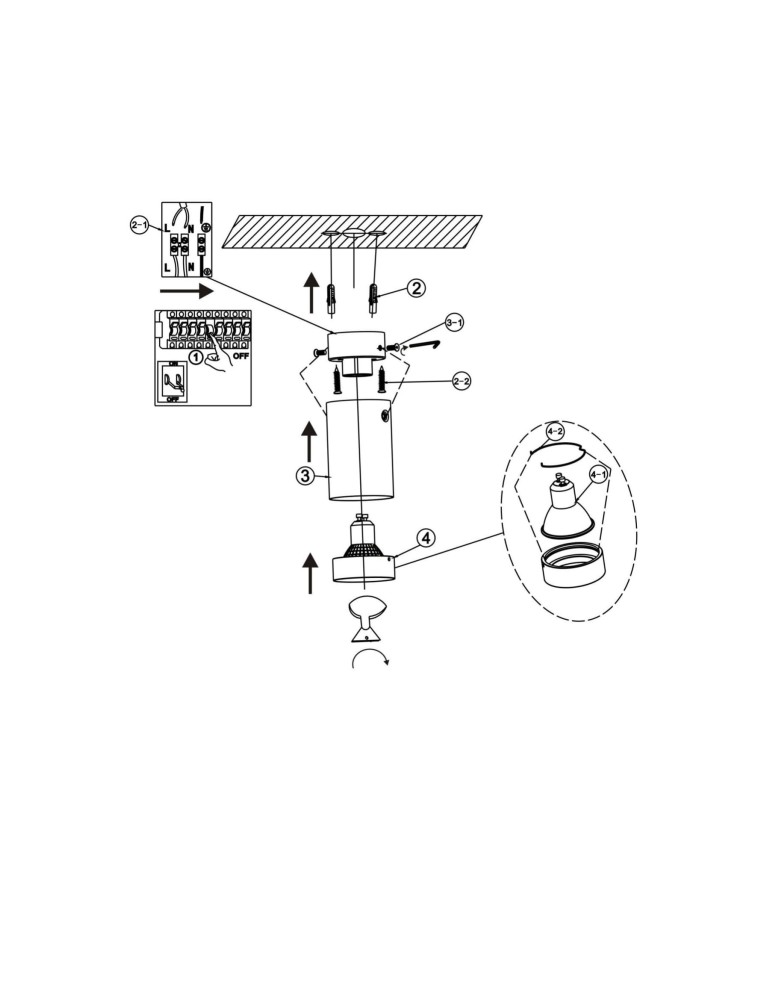 Ceiling luminaires for replaceable light source - Light Prestige Manacor white eyelet with gold ring 13 cm GU10 white LP-232/1D - 130 WH/GD - product kolory-swiatla.pl 4