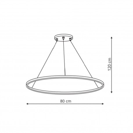 Light Prestige Ring lampa wisząca duża czarna 3000K LP-909/1P L BK 1xLED czarny