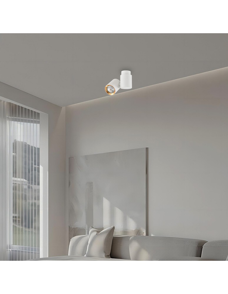 Ceiling spotlights - Light Prestige Boston 1 white with gold ring GU10 white LP-741/1W WH/GD - product kolory-swiatla.pl 2