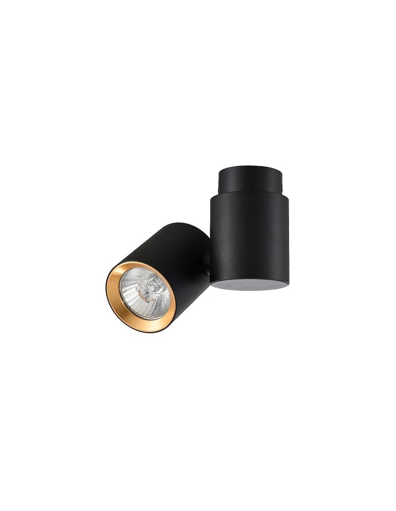 Ceiling spotlights - Light Prestige Boston 1 black with gold ring GU10 black LP-741/1W BK/GD - product kolory-swiatla.pl 1