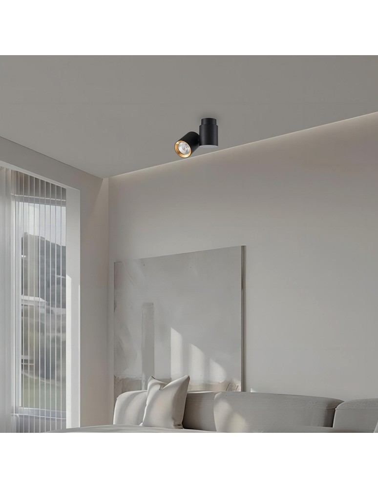 Ceiling spotlights - Light Prestige Boston 1 black with gold ring GU10 black LP-741/1W BK/GD - product kolory-swiatla.pl 2