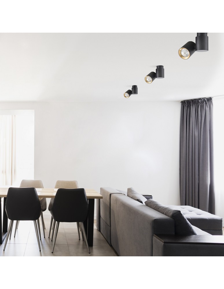 Ceiling spotlights - Light Prestige Boston 1 black with gold ring GU10 black LP-741/1W BK/GD - product kolory-swiatla.pl 3