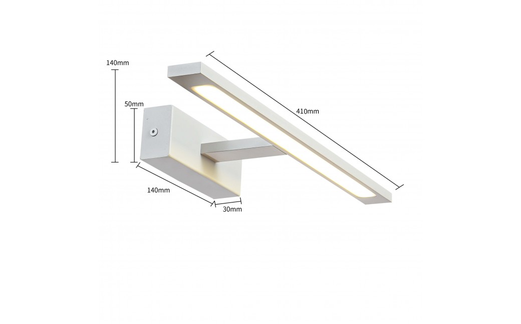 Light Prestige Isla kinkiet biały średni z IP44 3000K LED biały GS-LWB-12W/3 WH