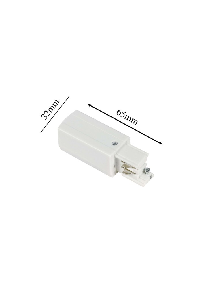 Accessories for 3 phase busbars - Light Prestige 3F end supply white LP-555/3F WH - product kolory-swiatla.pl 3