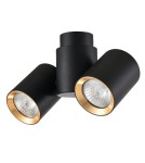 Spotlight ceiling lamps - Light Prestige Boston 2 black with gold ring GU10 black LP-741/2W BK/GD - product 1