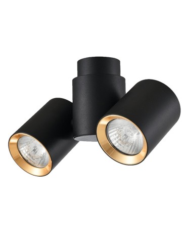 Light Prestige Boston 2 black with gold ring GU10 black LP-741/2W BK/GD