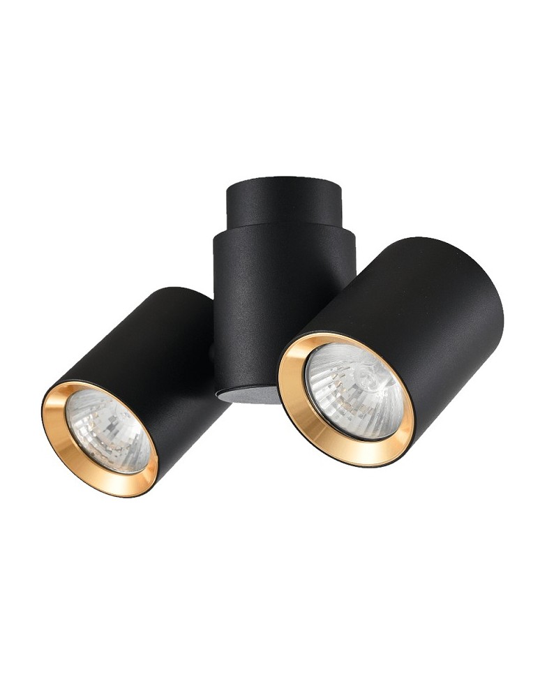 Spotlight ceiling lamps - Light Prestige Boston 2 black with gold ring GU10 black LP-741/2W BK/GD - product kolory-swiatla.pl 1