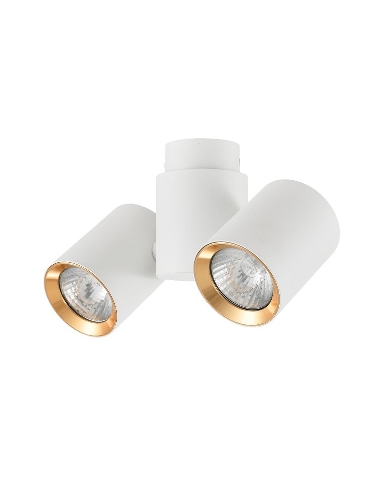 Spotlight ceiling lamps - Light Prestige Boston 2 white with gold ring GU10 white LP-741/2W WH/GD - product kolory-swiatla.pl 1