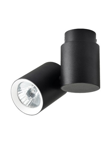 Light Prestige Boston 1 czarny z białym ringiem GU10 czarny LP-741/1W BK/WH