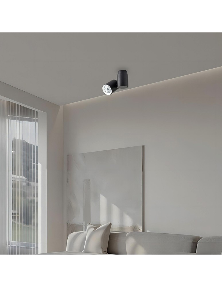 Ceiling spotlights - Light Prestige Boston 1 black with white ring GU10 black LP-741/1W BK/WH - product kolory-swiatla.pl 2