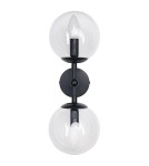 Wall lamps - Light Prestige Dorado wall lamp 2 black Transp. 2xE14 black / transparent - product 1