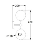 Wall lamps - Light Prestige Dorado wall lamp 2 black Transp. 2xE14 black / transparent - product 3