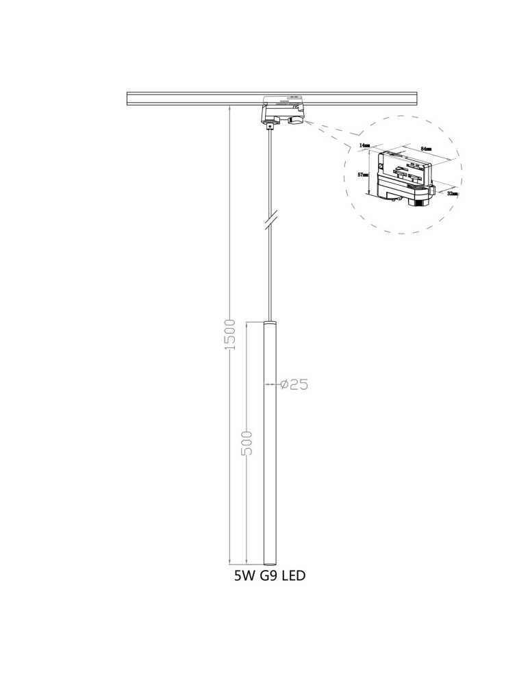 Lamps for 3-phase busbars - Light Prestige Lungo 1 black pendant for busbar 3F LP-894/1P BK 3F 1xG9 Black - product kolory-swiatla.pl 3