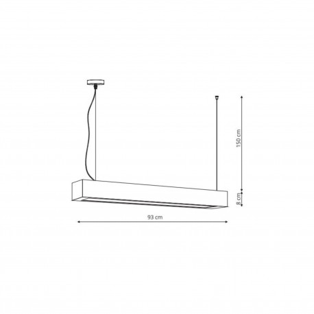 Light Prestige Ibros lampa wisząca czarna duża 24W 3000K IP20 LP-7001/1P 20 BK-93 24/3 1xLED czarny