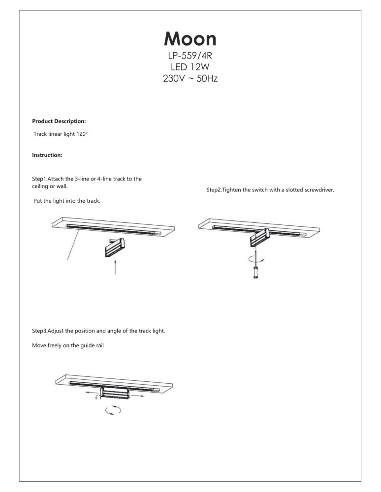 Lamps for 3-phase busbars - Light Prestige Moon spotlight for busbar black 3F 4000K LP-559/4 R-3F BK 1xLED black - product kolory-swiatla.pl 4