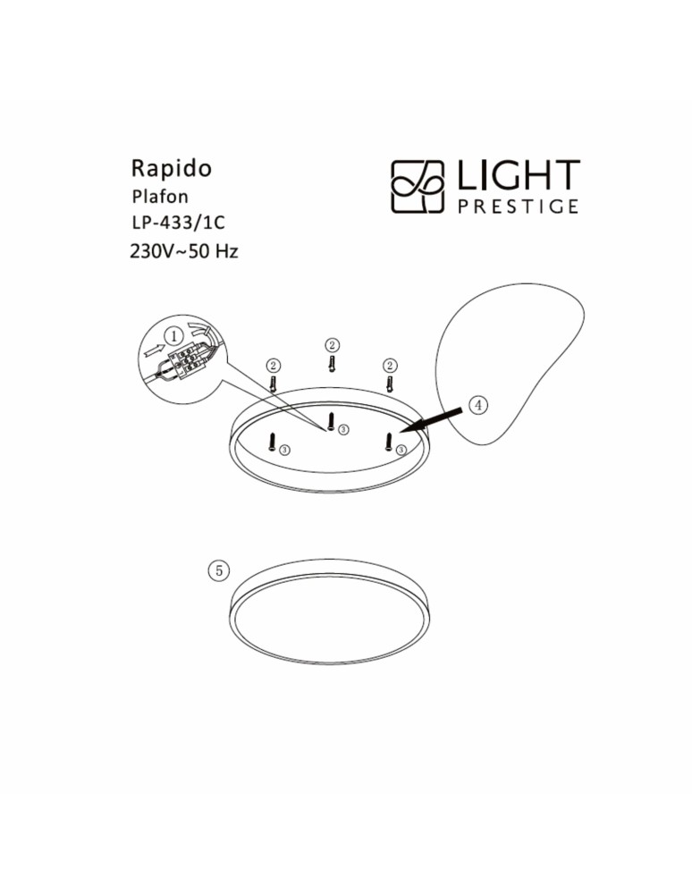 Ceiling lamps - Light Prestige Rapido plafond small black 3000K LP-433/1C 3S BK xLED black - product kolory-swiatla.pl 4
