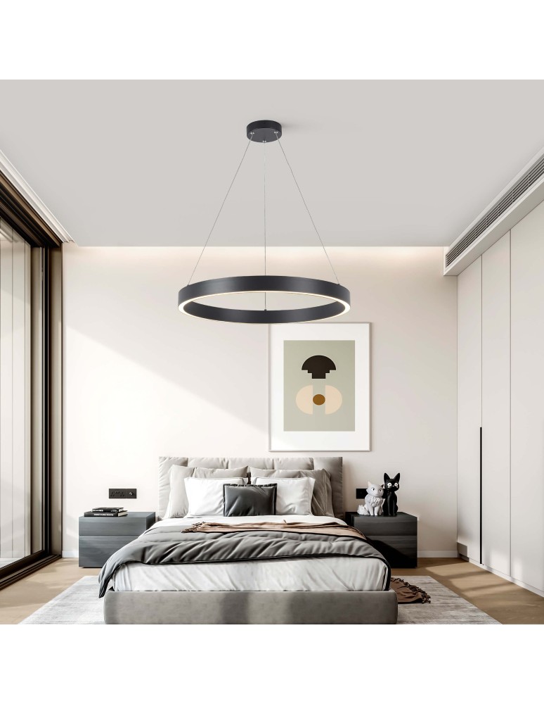 Pendant lamps circles - Light Prestige Midway small black Triangle pendant lamp LP-033/1P S BK Triangle 1xLED Black - product kolory-swiatla.pl 4