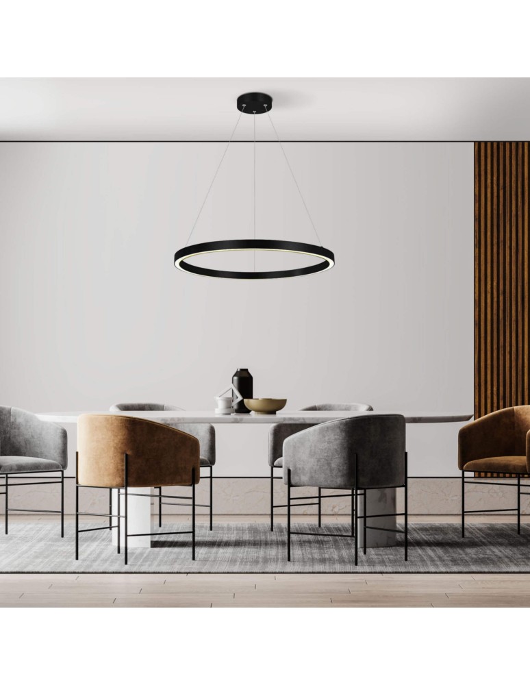 Pendant lamps circles - Light Prestige Midway small black Triangle pendant lamp LP-033/1P S BK Triangle 1xLED Black - product kolory-swiatla.pl 5