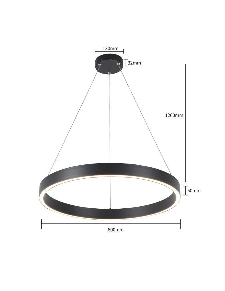 Pendant lamps circles - Light Prestige Midway small black Triangle pendant lamp LP-033/1P S BK Triangle 1xLED Black - product kolory-swiatla.pl 11