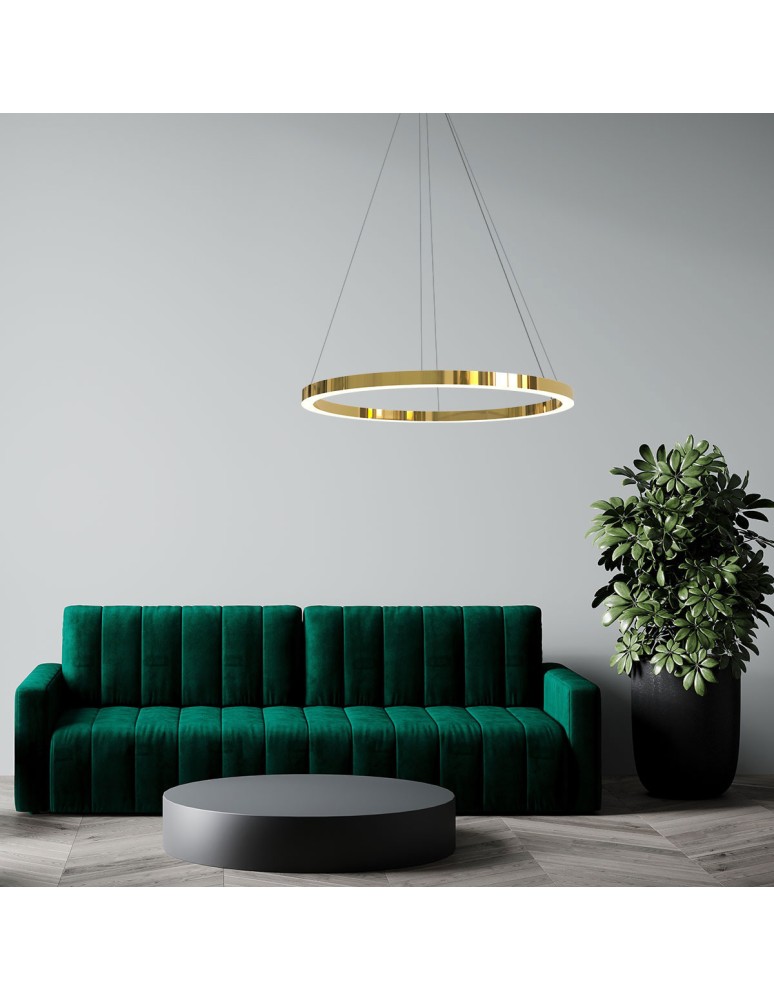 Pendant lamps circles - Light Prestige Midway LED pendant lamp 1x30W gold shiny LP-033/1P L GD Shiny. - product kolory-swiatla.pl 4