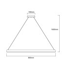 Pendant lamps circles - Light Prestige Midway LED pendant lamp 1x30W gold shiny LP-033/1P L GD Shiny. - product 5