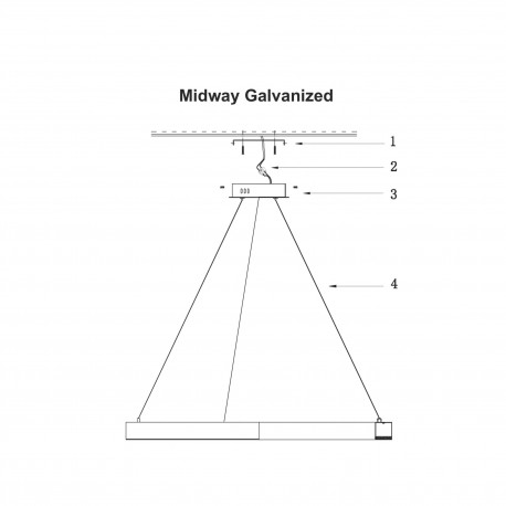 Light Prestige Midway Lampa wisząca LED 1x30W złoty błyszczący LP-033/1P L GD Shiny