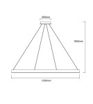 Pendant lamps circles - Light Prestige Midway LED pendant lamp 1x65W gold shiny LP-033/1P XL GD Shiny - product 5