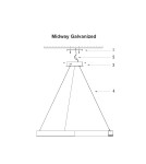 Pendant lamps circles - Light Prestige Midway LED pendant lamp 1x65W gold shiny LP-033/1P XL GD Shiny - product 6