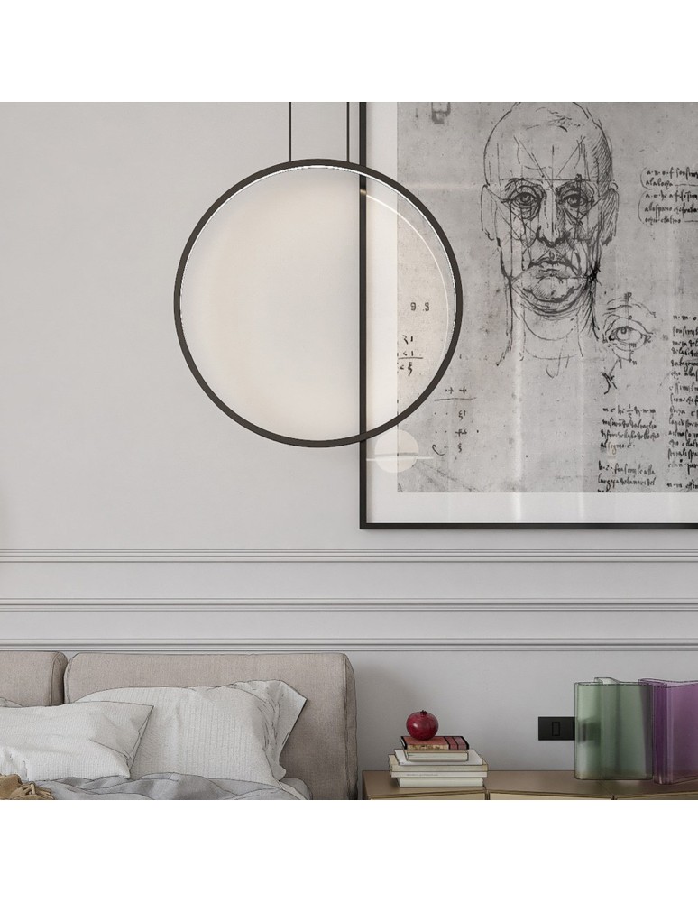 Pendant lamps circles - Light Prestige Mirror pendant lamp large black IP44 LP-999/1P L BK 1xLED black - product kolory-swiatla.pl 4