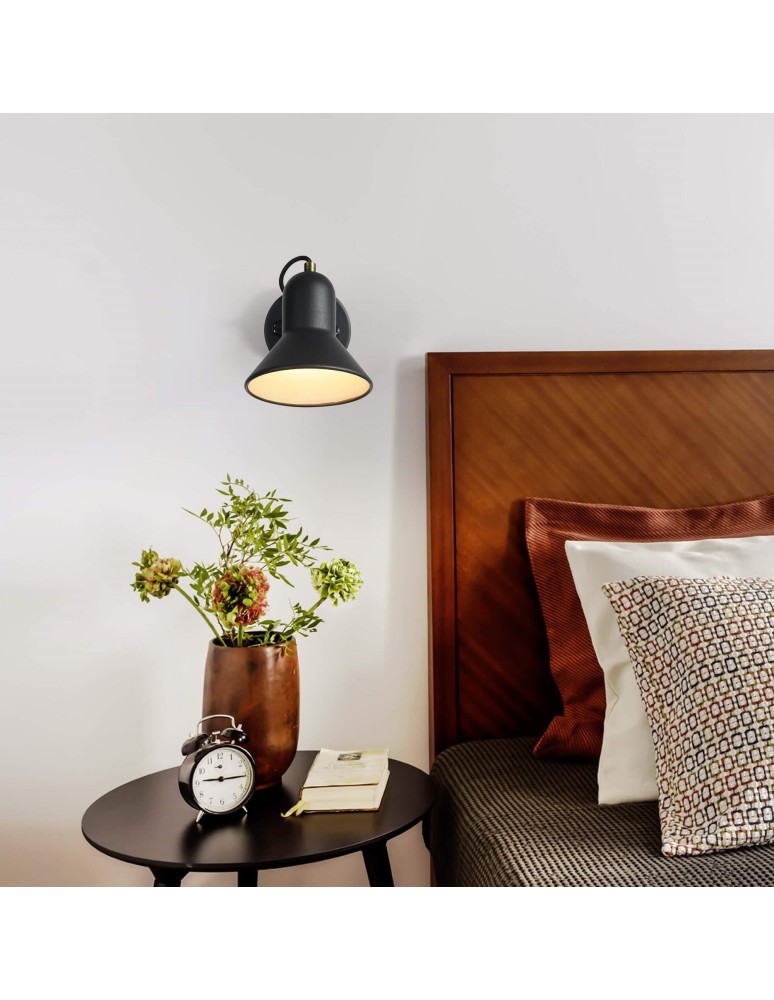 Loft wall lamps - industrial - Light Prestige Astama wall lamp black E27 black LP-1122/1W BK - product kolory-swiatla.pl 2