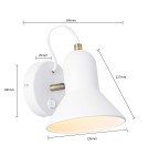 Loft wall lamps - industrial - Light Prestige Astama wall lamp white E27 white LP-1122/1W WH - product 10