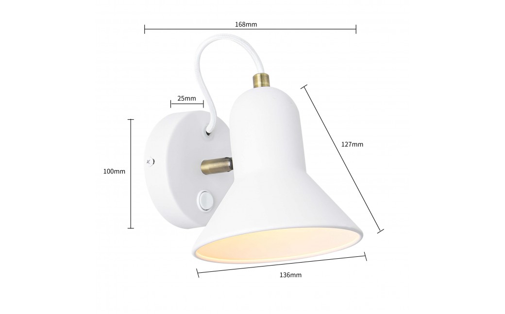 Light Prestige Astama kinkiet biały E27 biały LP-1122/1W WH