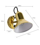 Loft wall lamps - industrial - Light Prestige Astama wall lamp gold E27 gold LP-1122/1W GD - product 9