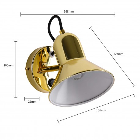 Light Prestige Astama kinkiet złoty E27 złoty LP-1122/1W GD