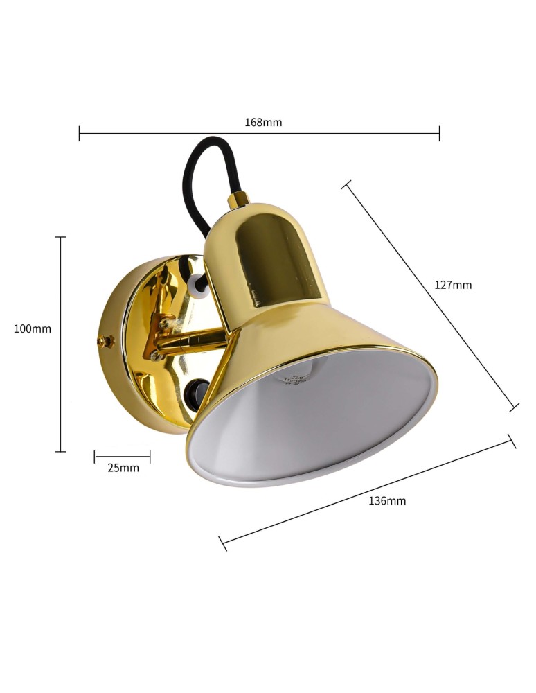Loft wall lamps - industrial - Light Prestige Astama wall lamp gold E27 gold LP-1122/1W GD - product kolory-swiatla.pl 9