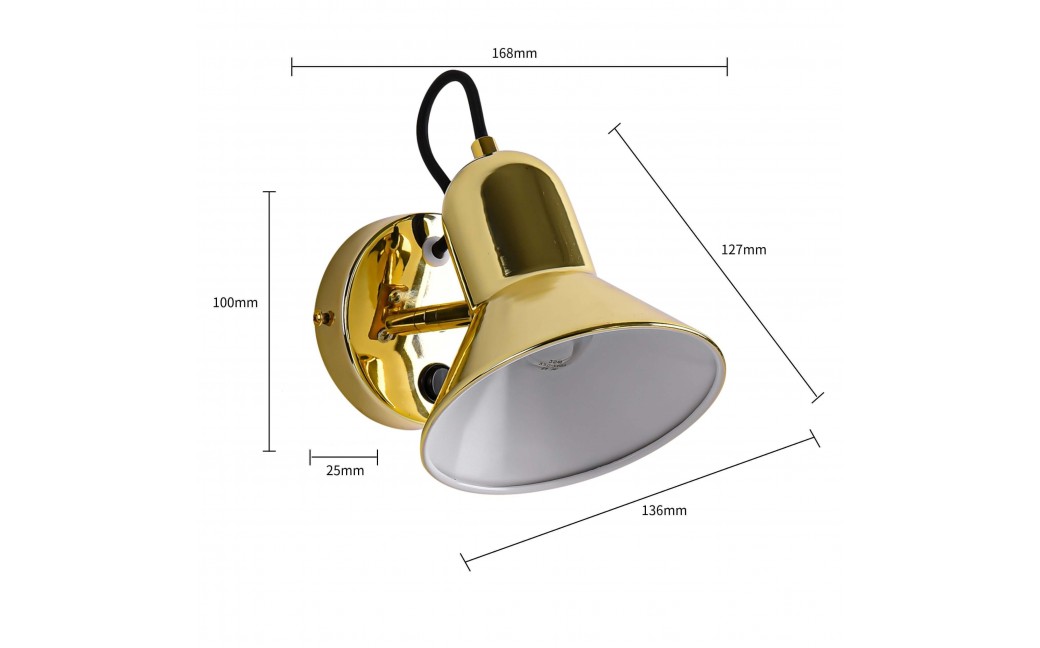 Light Prestige Astama kinkiet złoty E27 złoty LP-1122/1W GD