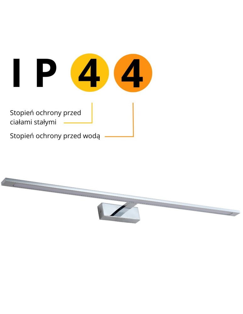 Bathroom wall lamps - Light Prestige Isla large chrome wall lamp with IP44 4000K LED chrome GS-LWB-20W CH - product kolory-swiatla.pl 6