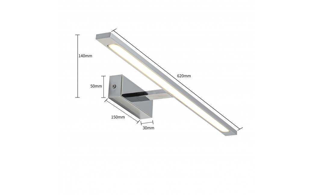 Light Prestige Kinkiet Isla duży 1xLED chrom IP44 GS-LWB-20W CH CCT