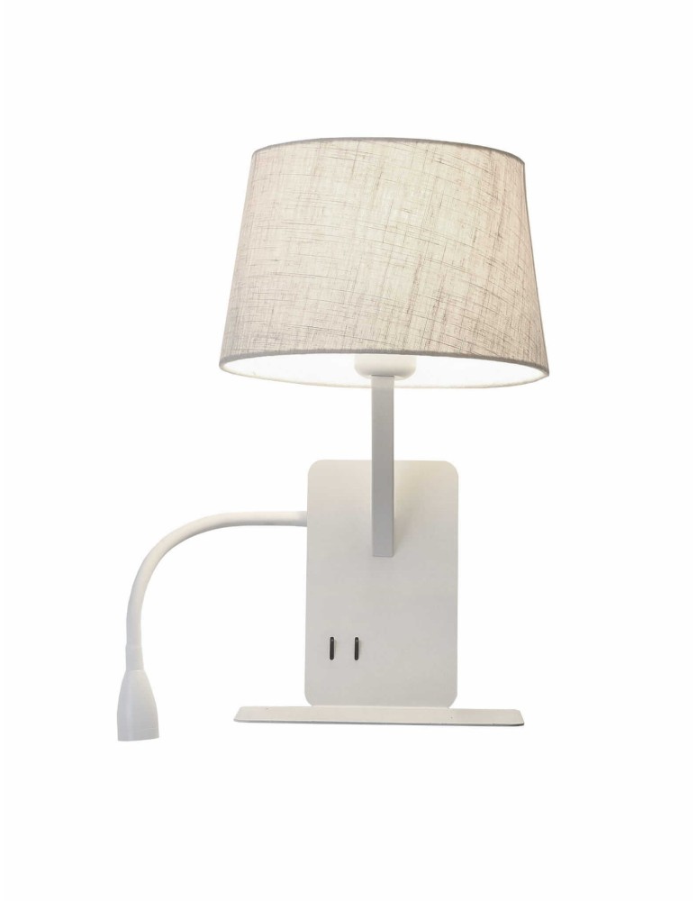 Wall lamps - Light Prestige Dakota wall lamp with shelf white - left E27 white LP-2121/1W L WH - product kolory-swiatla.pl 1