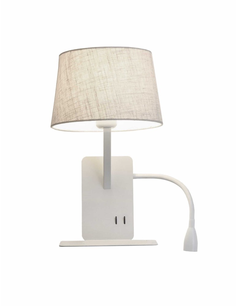 Wall lamps - Light Prestige Dakota wall lamp with shelf white - right E27 white LP-2121/1W R WH - product kolory-swiatla.pl 1