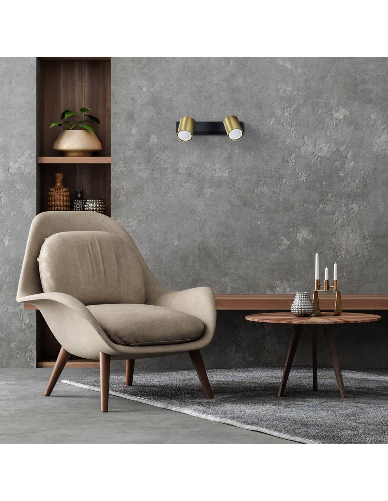 Spotlight ceiling lamps - Light Prestige Snow 2 spot gold LP-731/2W GD 2xGU10 black/gold - product kolory-swiatla.pl 2