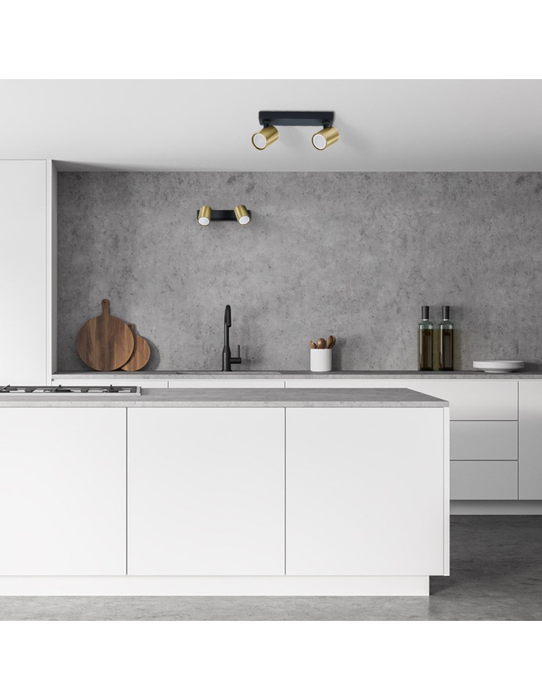 Spotlight ceiling lamps - Light Prestige Snow 2 spot gold LP-731/2W GD 2xGU10 black/gold - product kolory-swiatla.pl 4