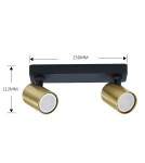 Spotlight ceiling lamps - Light Prestige Snow 2 spot gold LP-731/2W GD 2xGU10 black/gold - product 9