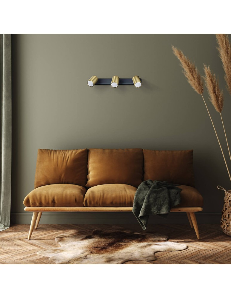 Spotlight ceiling lamps - Light Prestige Snow 3 spot gold LP-731/3W GD 3xGU10 black/gold - product kolory-swiatla.pl 3